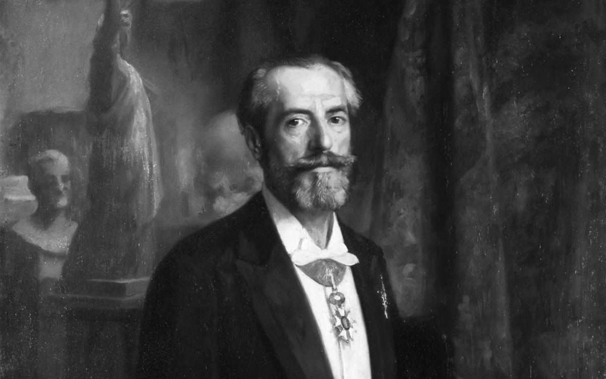 Partie d&#039;une peinture du portrait d&#039;Auguste Bartholdi