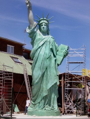 Emballage de la statue de la Liberté de Colmar